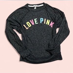 PINK Victoria's Secret Black Love Pink Sweatshirt